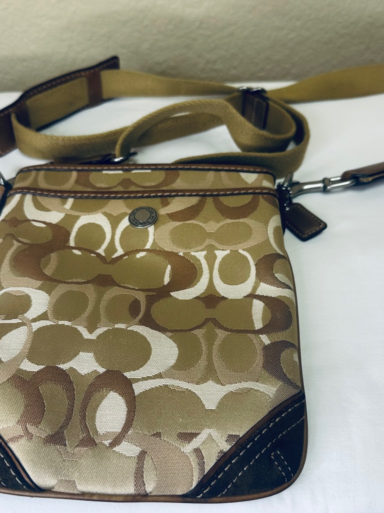 Coach Tan & Brown Signature Canvas Crossbody Bag